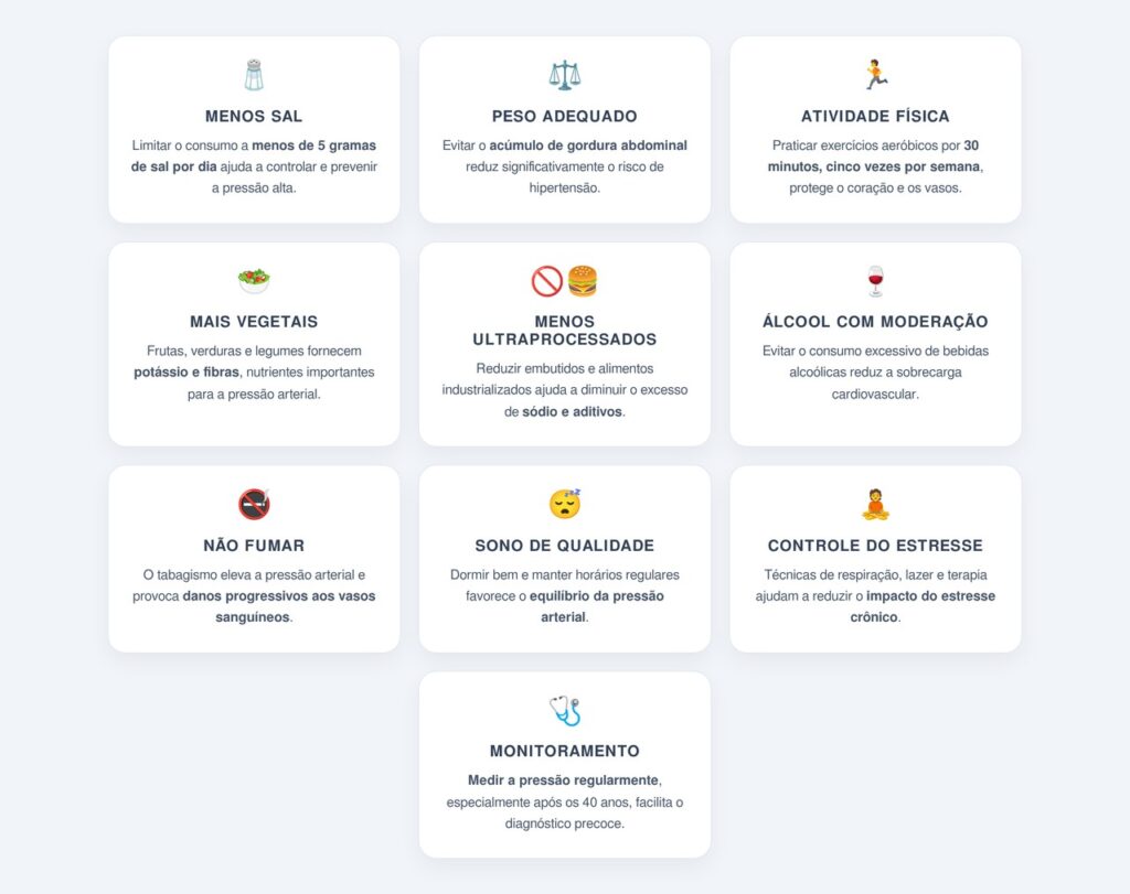 Quais hábitos diários ajudam a prevenir a pressão alta?