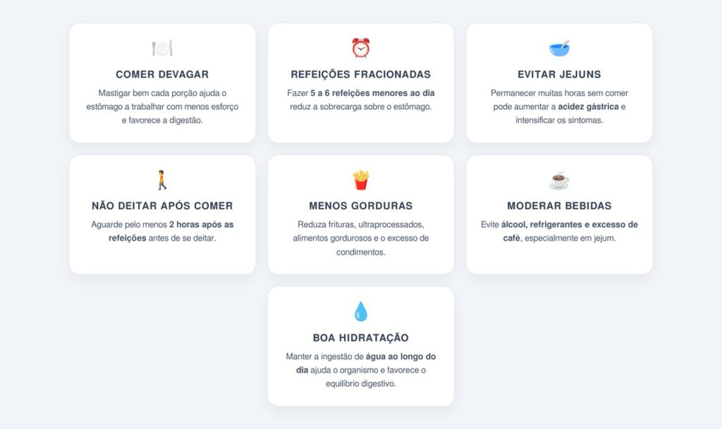 Quais hábitos alimentares aliviam os sintomas?