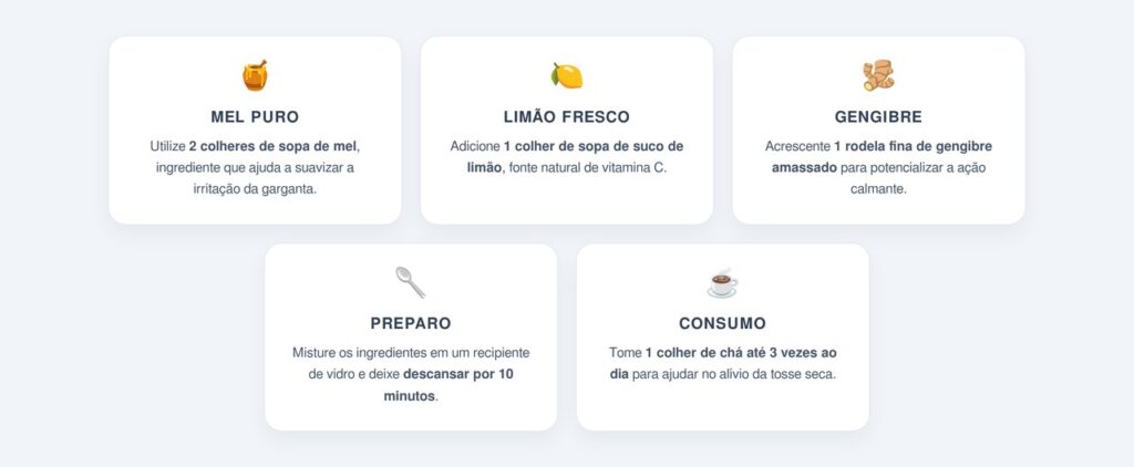 Xarope caseiro de mel com limão e gengibre: