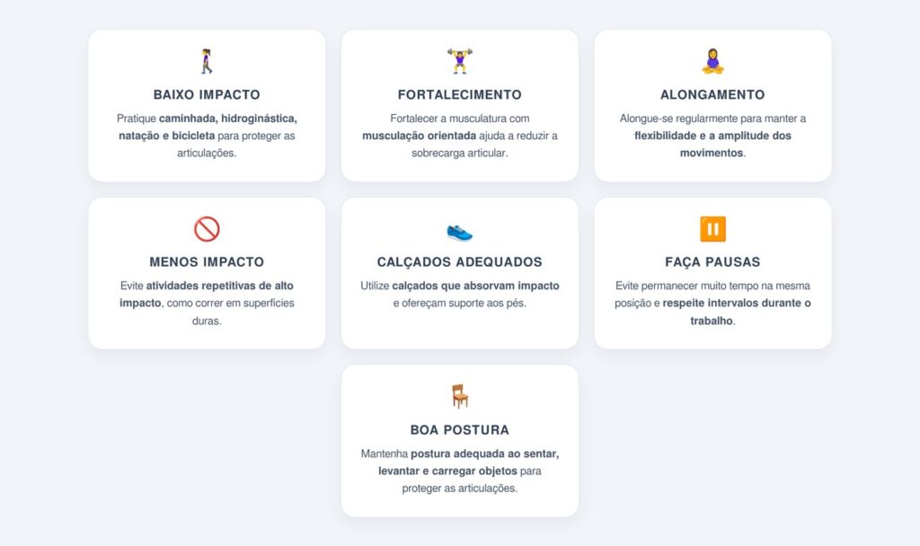 Quais hábitos ajudam a preservar as articulações?