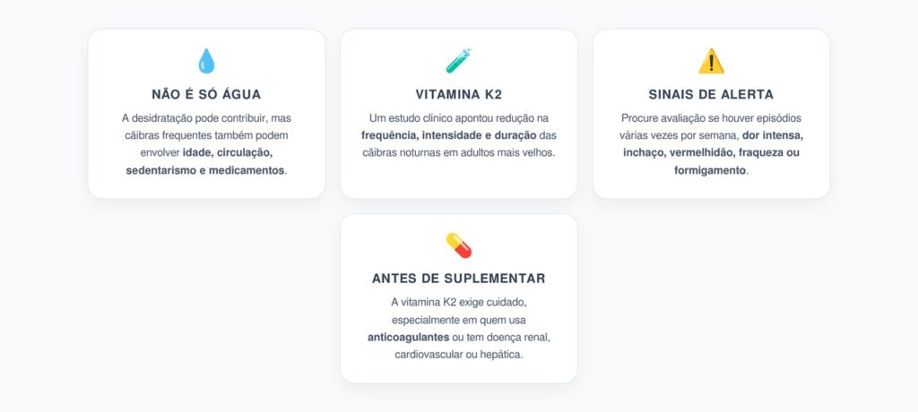 Cãibras Noturnas e Vitamina K2: Sinais de Atenção Antes de Suplementar
