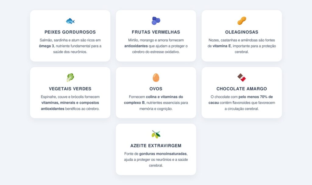 Quais alimentos comuns fortalecem o cérebro?