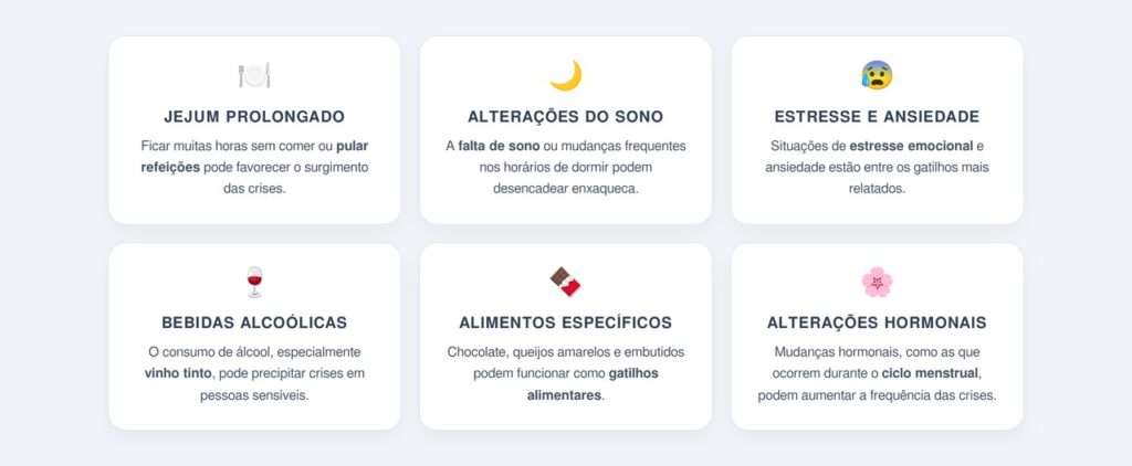 Quais são os principais gatilhos da enxaqueca?