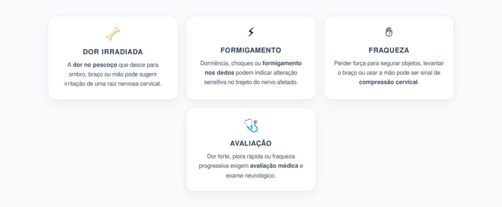 Dor no Pescoço que Desce para o Braço: Sinais de Compressão Cervical