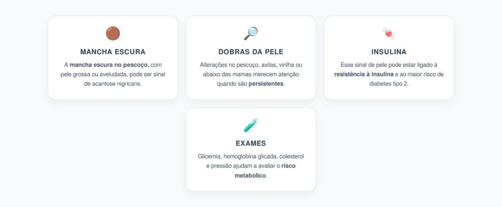 Mancha Escura no Pescoço: Sinal de Resistência à Insulina Antes do Diabetes