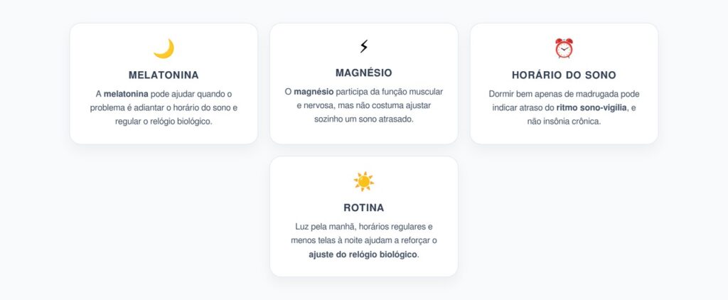 Melatonina ou Magnésio: Qual Faz Mais Sentido para Ajustar o Horário do Sono