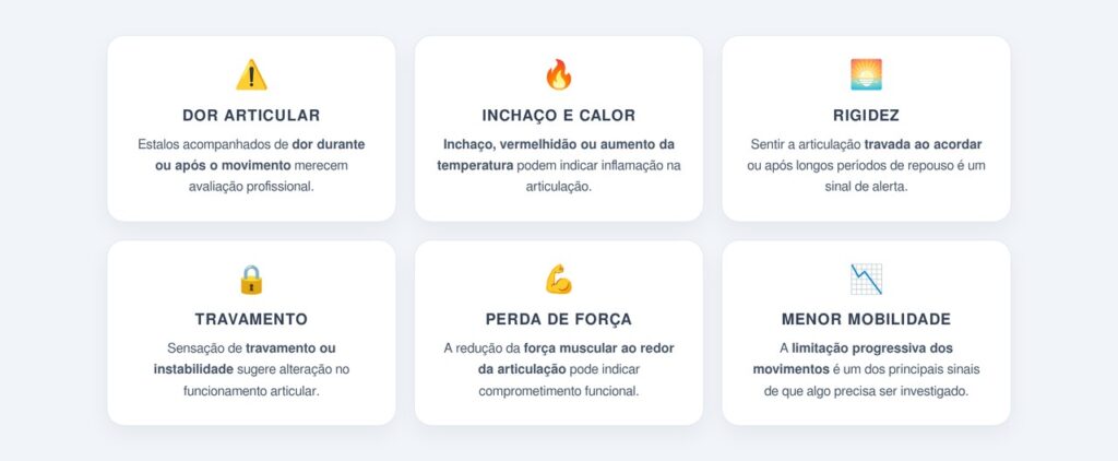 Quando o estalo é sinal de alerta?