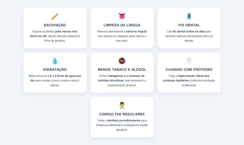 Quais hábitos ajudam a prevenir o mau hálito?