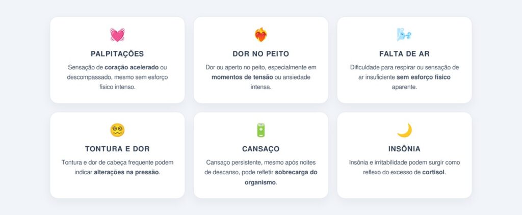 Quais sinais indicam que o estresse está afetando o coração?