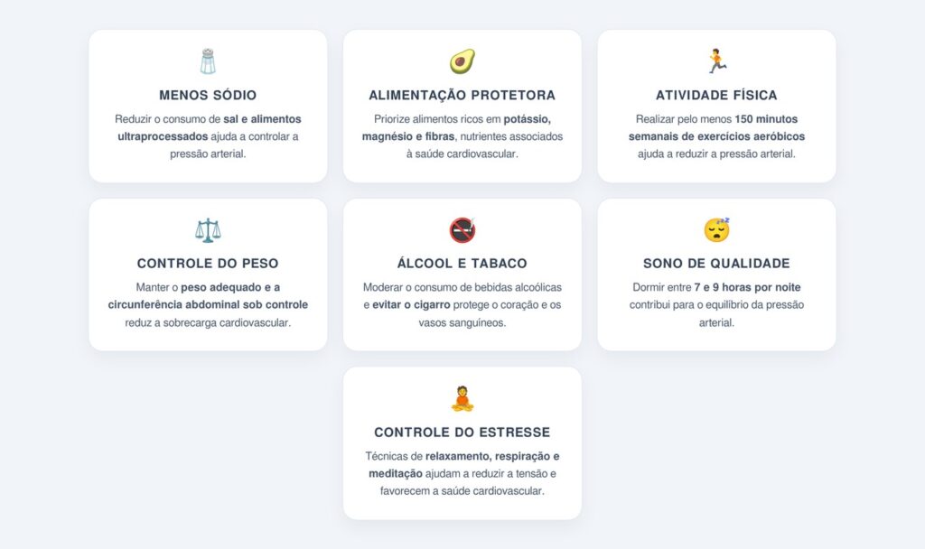 Quais hábitos diários ajudam a manter a pressão sob controle?
