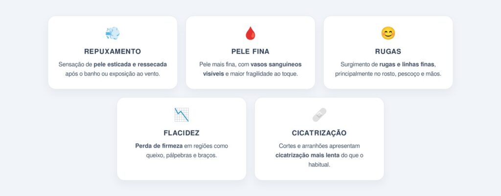 Quais sinais mostram que falta colágeno na pele?