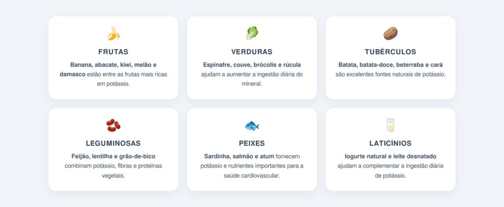 Quais alimentos são boas fontes de potássio?