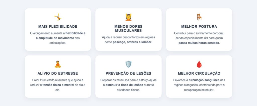 Quais são os principais benefícios do alongamento?