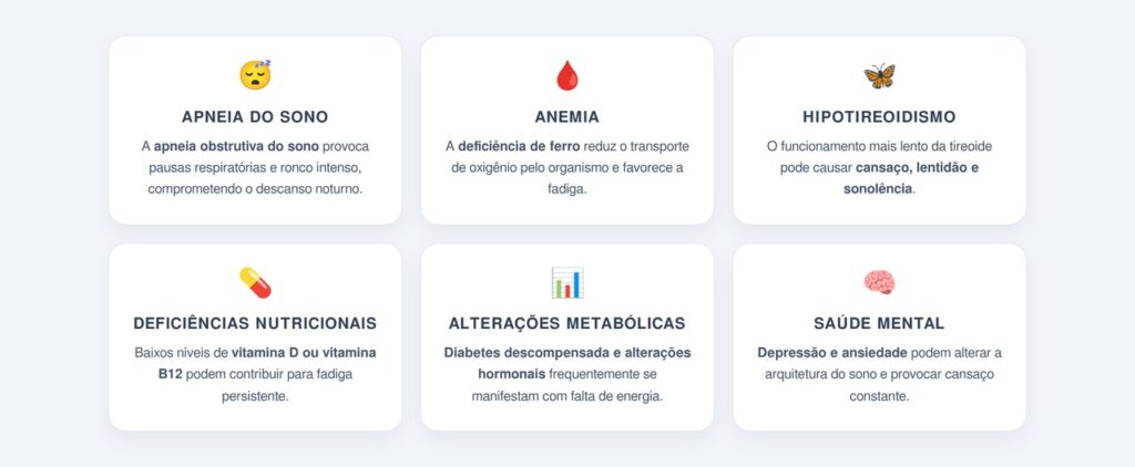 Quais problemas de saúde podem causar cansaço persistente?