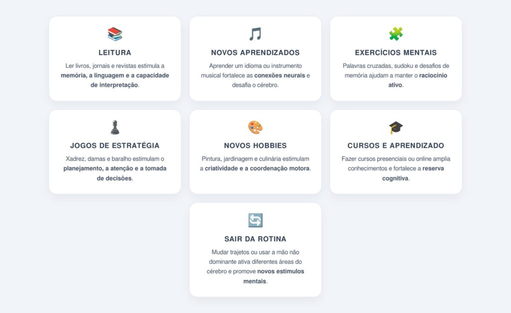 Quais atividades estimulam a mente no dia a dia?