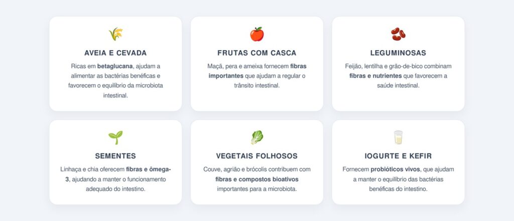 Quais alimentos cuidam do intestino no dia a dia?