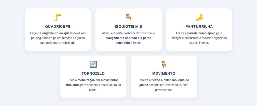 Quais alongamentos melhoram a mobilidade do joelho?