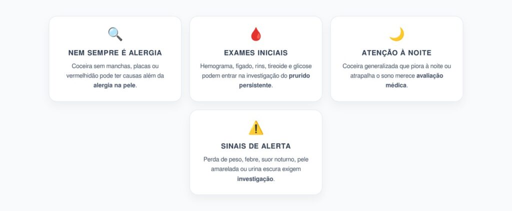 Coceira Sem Manchas: Exames Antes de Culpar Alergia