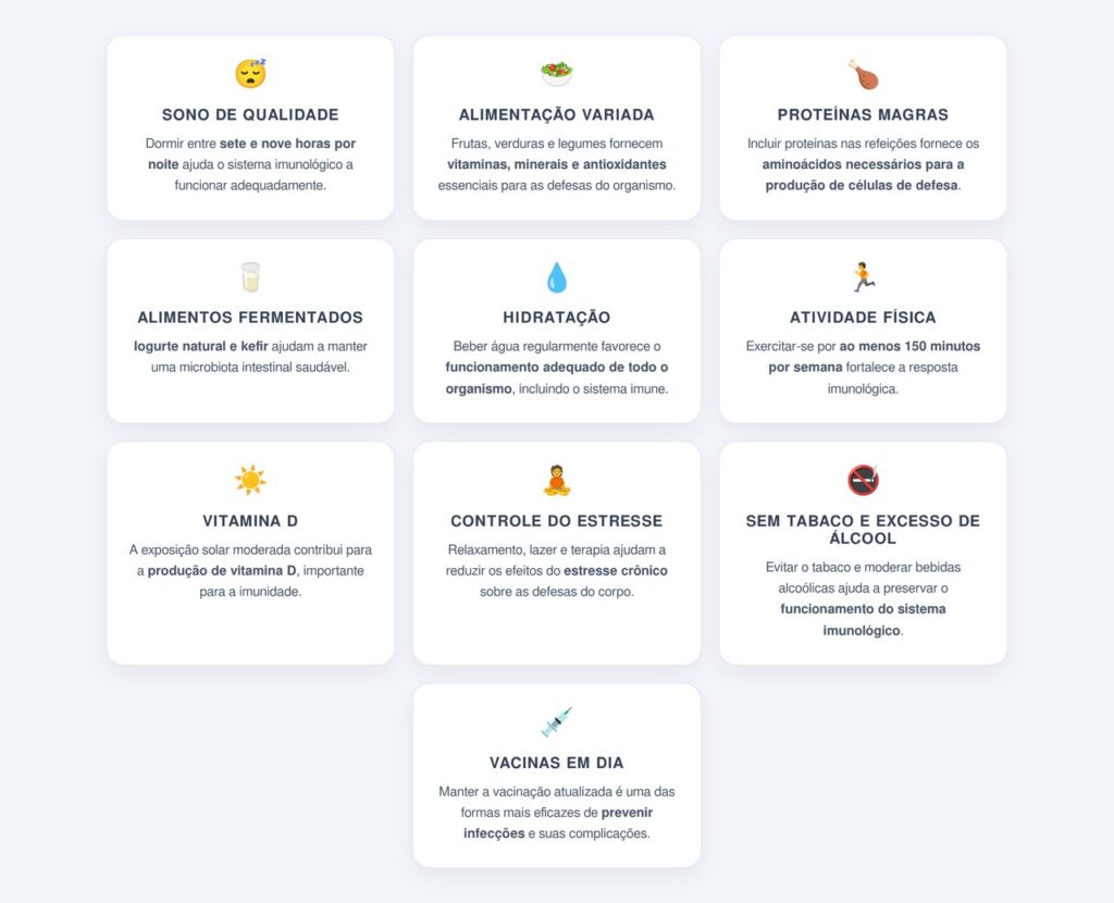 Quais hábitos diários fortalecem a imunidade?