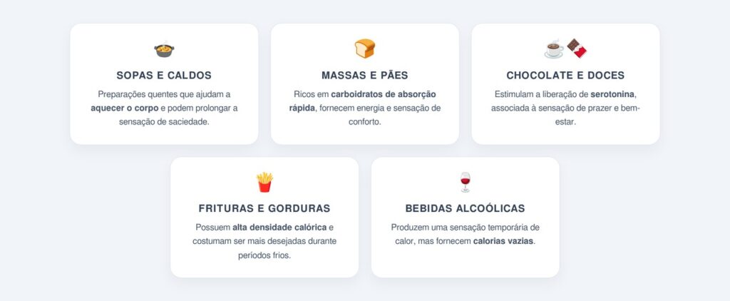 Quais alimentos costumam ser mais procurados no frio?