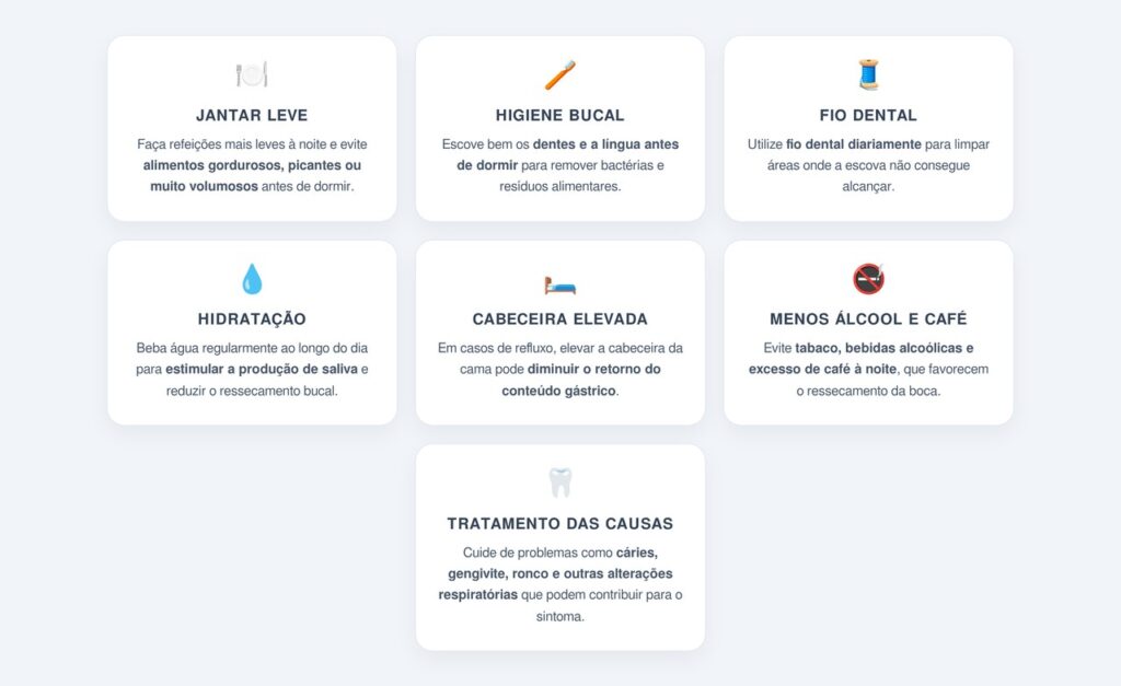 Quais hábitos ajudam a evitar o sintoma?