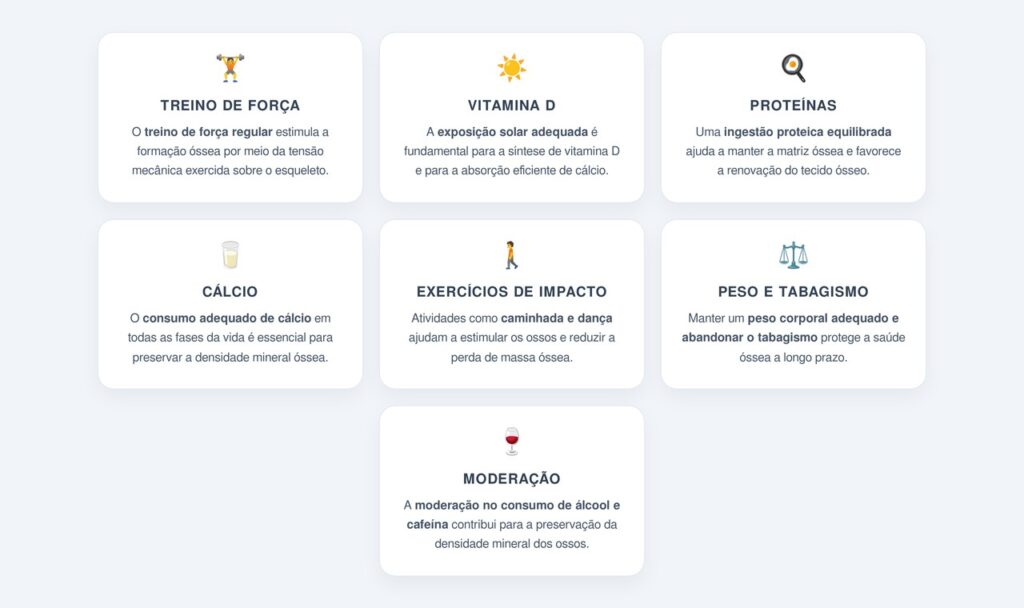 Quais estratégias ajudam a preservar os ossos?