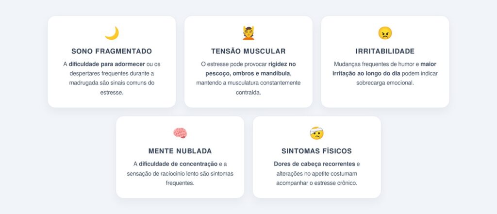 Quais sinais indicam que o cansaço vem do estresse?