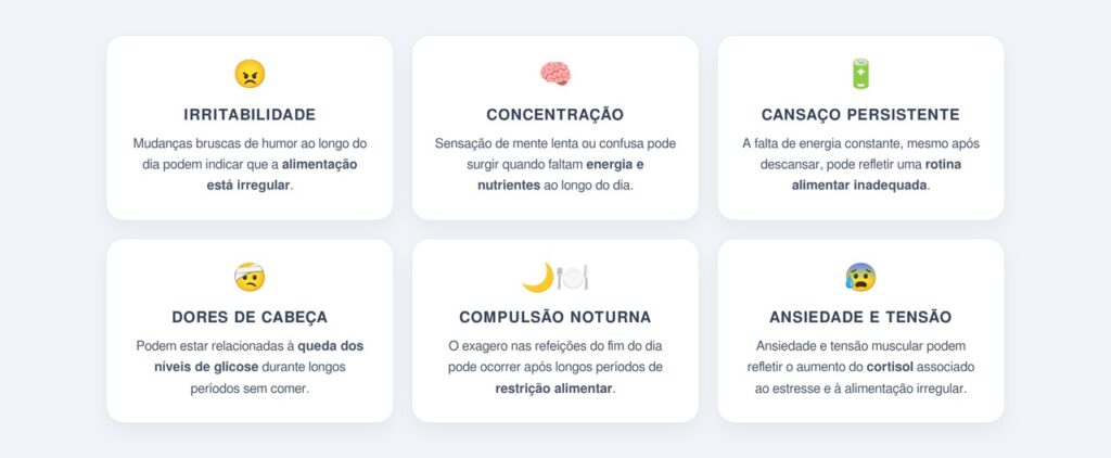 Quais sinais indicam que a correria está prejudicando a alimentação?