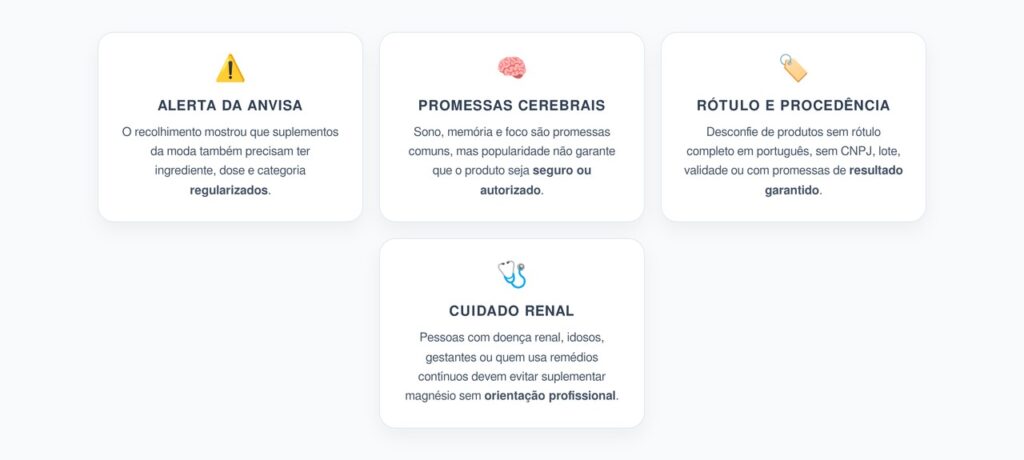 Magnésio Treonato: O Recolhimento da Anvisa que Liga o Alerta nos Suplementos da Moda