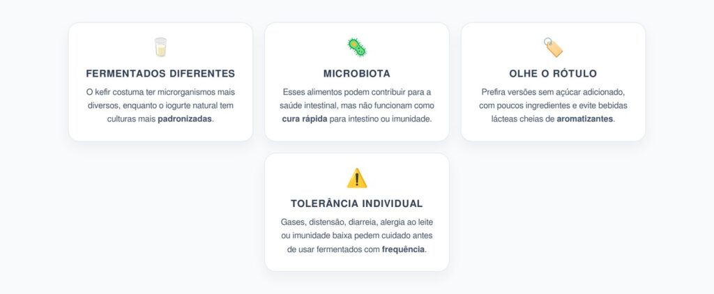 Kefir ou Iogurte Natural: O Que Pode Ajudar a Microbiota Sem Prometer Milagre