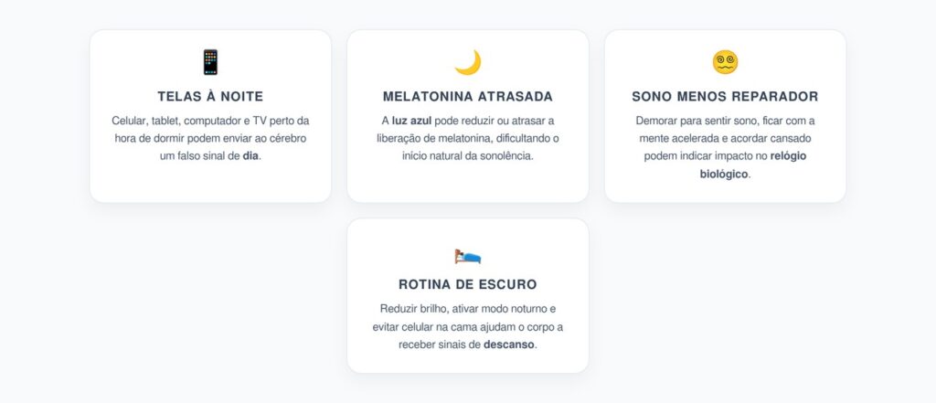 Luz Azul à Noite: O Gatilho das Telas que Pode Atrasar a Melatonina