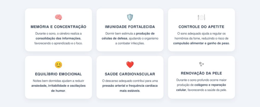 Quais são os benefícios de uma boa noite de sono?