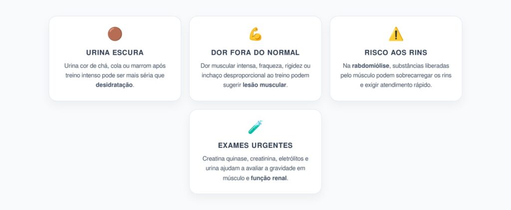 Urina Escura e Dor Muscular Após Treino: O Sinal que Pode Indicar Rabdomiólise