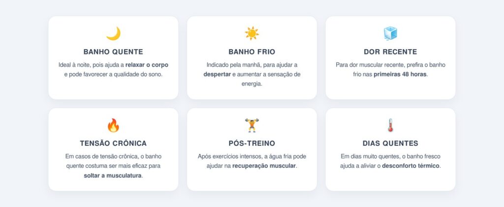 Quando escolher cada tipo de banho?