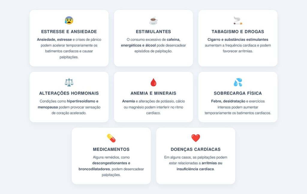 Quais são as principais causas das palpitações?