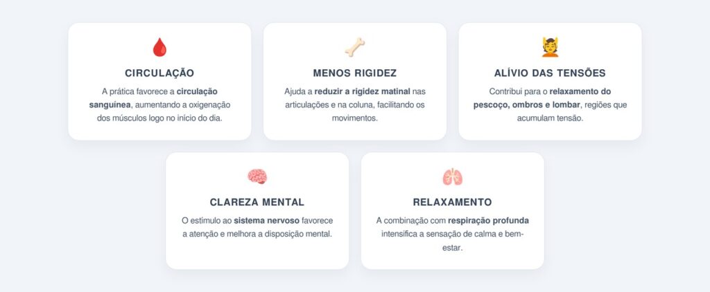 Quais são os principais benefícios de alongar pela manhã?