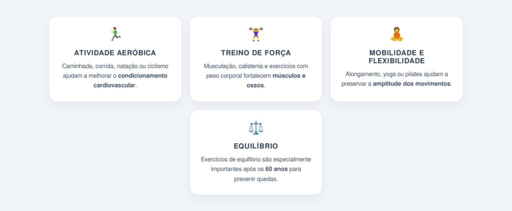 Quais tipos de exercício combinar durante a semana?