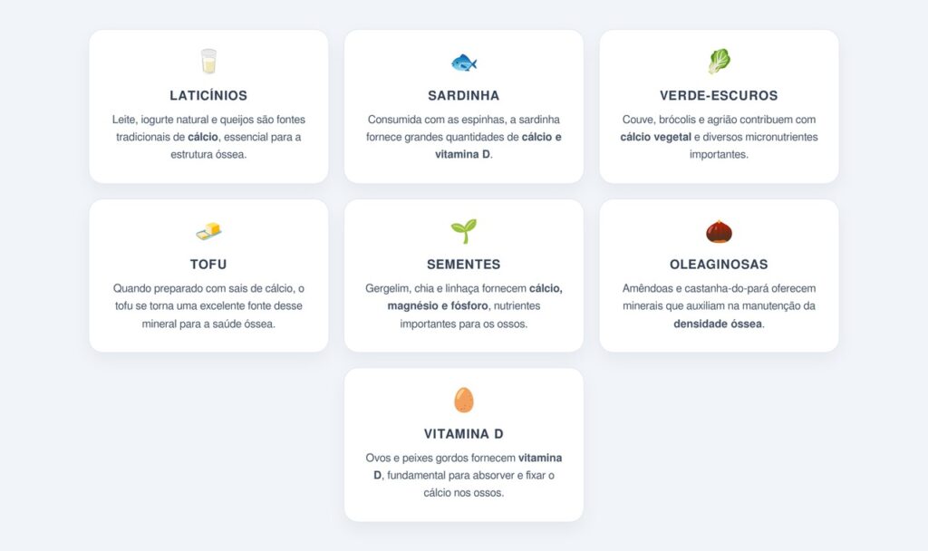 Quais alimentos ajudam a fortalecer os ossos?