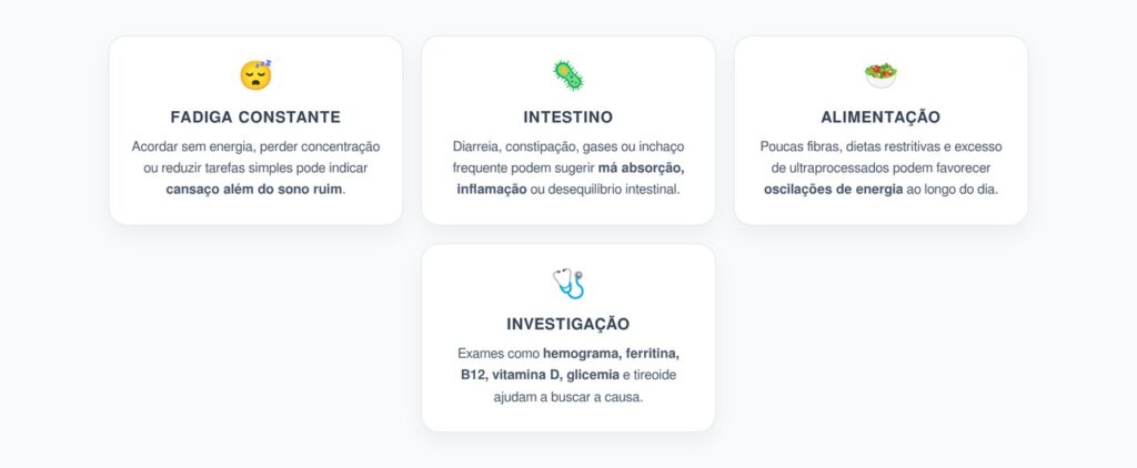 Cansaço Constante: Quando Intestino, Alimentação e Estresse Entram no Alerta
