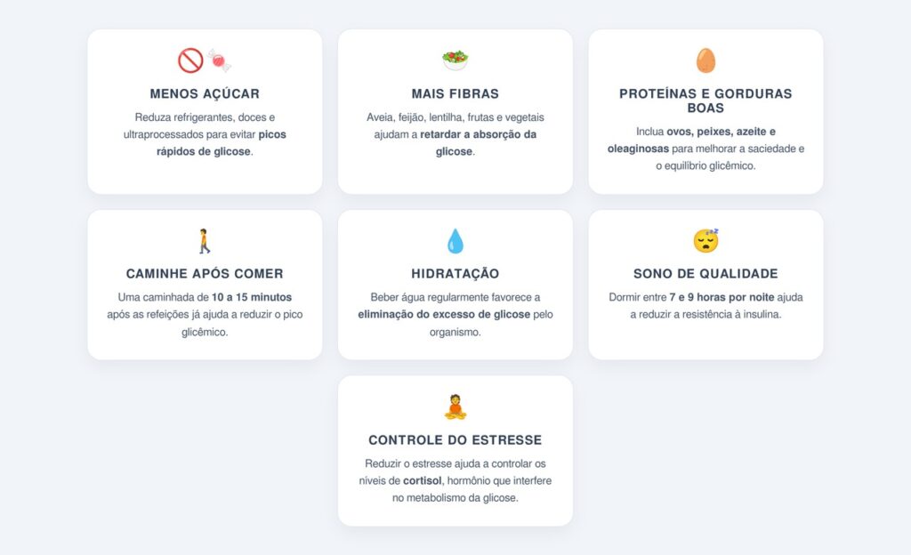 Quais hábitos diários ajudam a controlar a glicose?