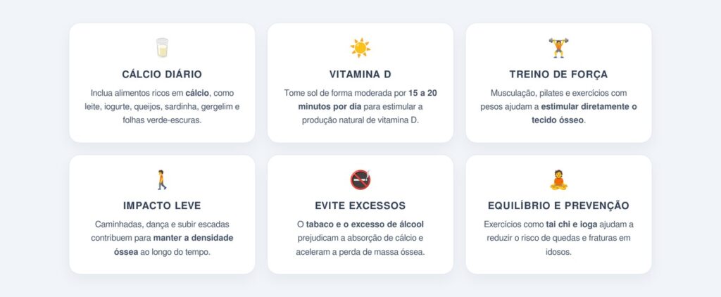 Quais hábitos ajudam a manter os ossos fortes?
