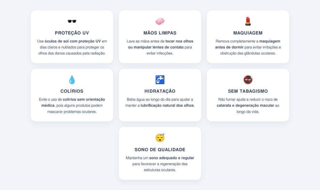 Quais hábitos diários preservam a saúde ocular?