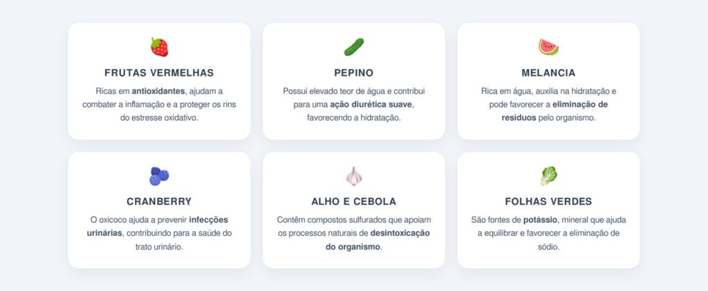 Quais alimentos ajudam a eliminar sais e toxinas?