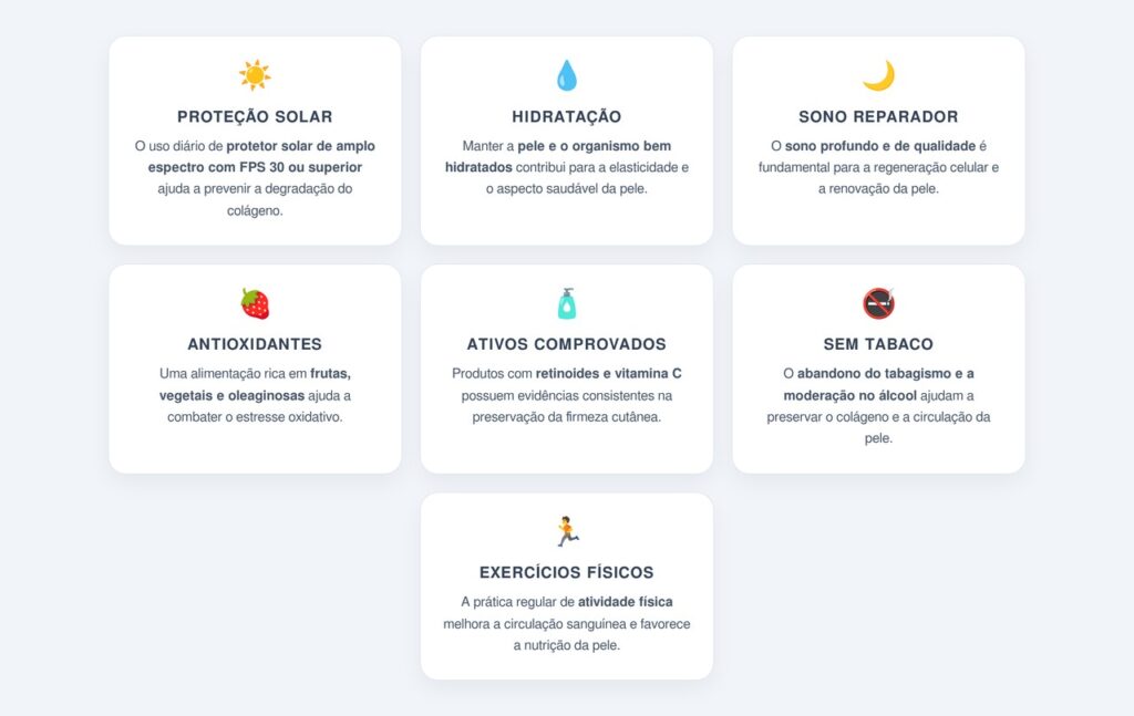 Quais hábitos protegem a elasticidade da pele?
