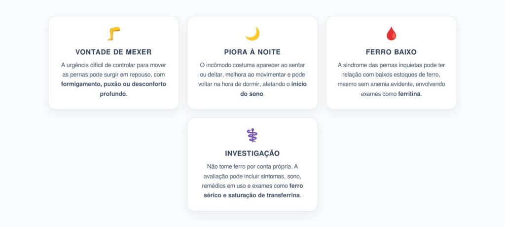 Pernas Inquietas à Noite e Ferro Baixo: Sinais que Merecem Atenção
