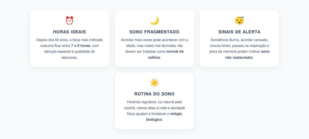 Sono Depois dos 60: Quantas Horas São Suficientes e Quando Investigar