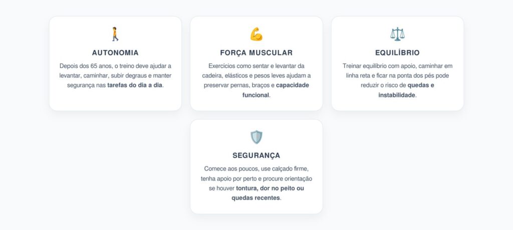 Treino Para Maiores de 65: Força e Equilíbrio Para Proteger a Autonomia
