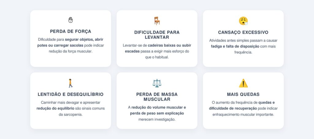 Quais são os principais sinais da perda de massa muscular?