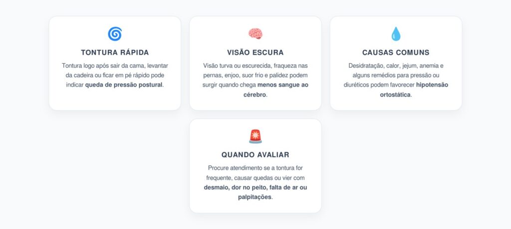 Tontura ao Levantar: Sinais de Queda de Pressão Postural