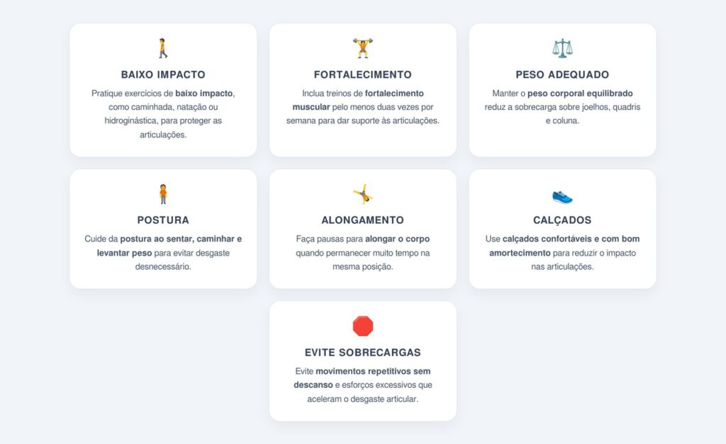 Quais hábitos protegem as articulações no dia a dia?